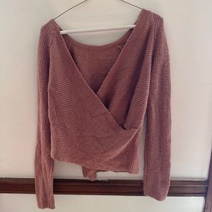 AERIE: Dusty Rose Crossover Sweatshirt